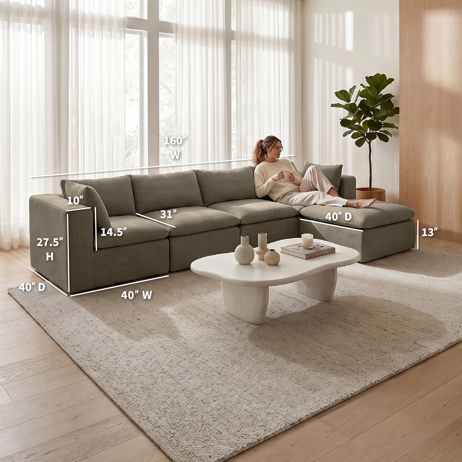 Averra™ 5 Piece Modular Sectional Sofa