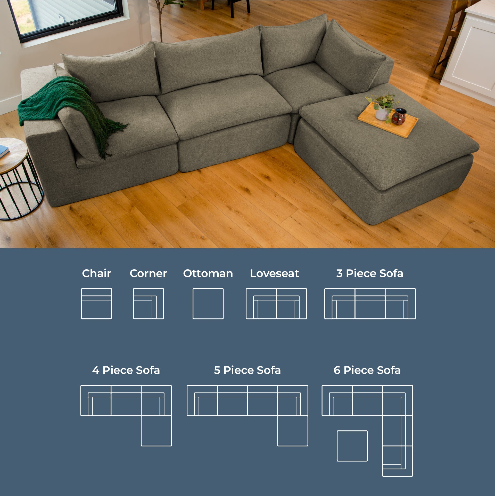 Averra™ 5 Piece Modular Sectional Sofa